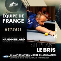 Stéphane Le Bris sélectionné pour les Championnats du Monde Heyball à Los Angeles !